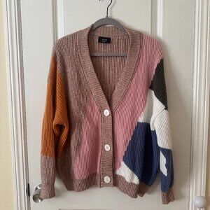 VICI Colorblocked Cardigan Sweater Size S